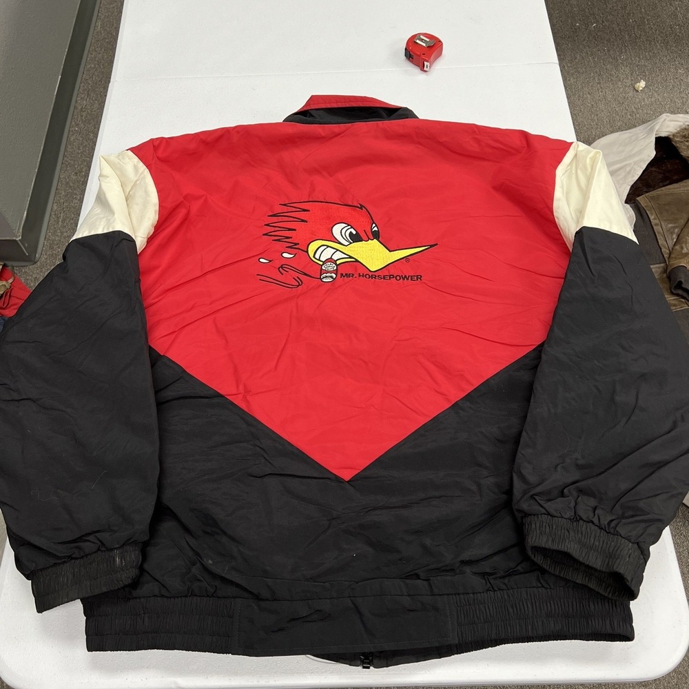 Cadi Collections Bomber Jacket Mens XXXL Red Mr Horsepower Racing Windbreaker G1